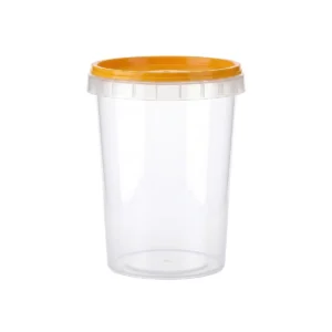 0_52l_umargune Purk läbipaistev ümargune 0.52/95 L + kollane kaas PP (0.0245 kg)