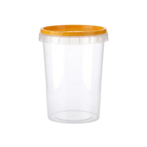 Purk läbipaistev ümargune 0.52/95 L + kollane kaas PP (0.0245 kg)